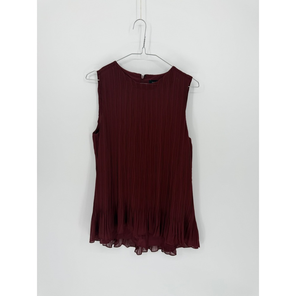 Club Monaco Womens Pleated Swing Top Burgundy Size M NWT